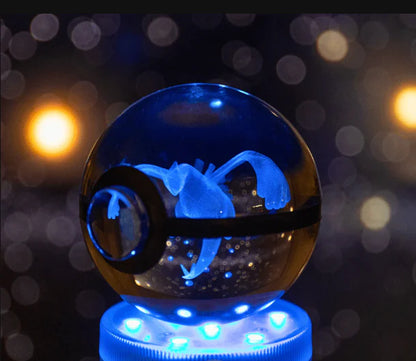 LAMPARA POKEBALL CRISTAL 3D GRANDE GITATORIA