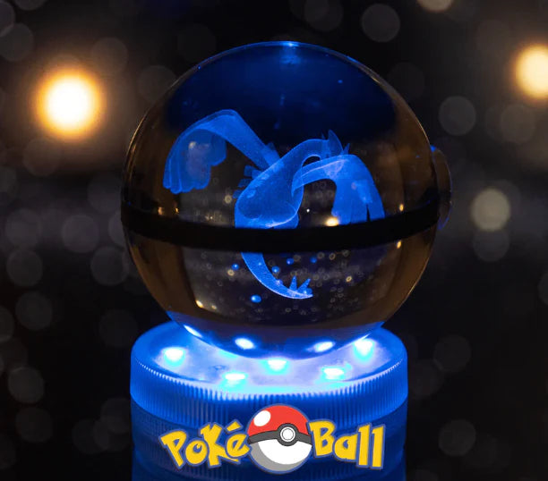 LAMPARA POKEBALL CRISTAL 3D GRANDE GITATORIA