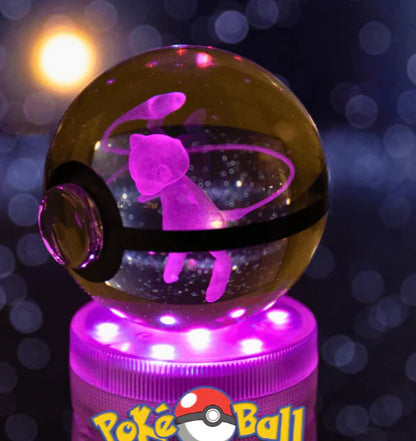 LAMPARA POKEBALL CRISTAL 3D GRANDE GITATORIA