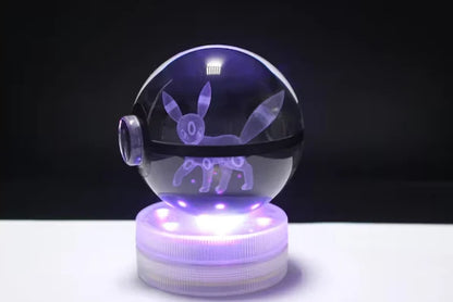 LAMPARA POKEBALL CRISTAL 3D GRANDE GITATORIA